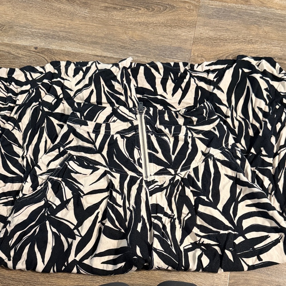 FP Movement by Free People Black and Cream Wide Leg Pants